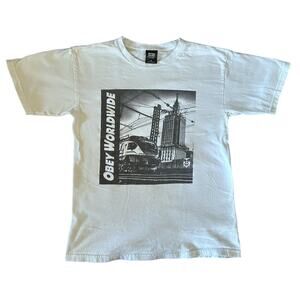 Obey Worldwide T Shirt City Graphic Tee White Small
